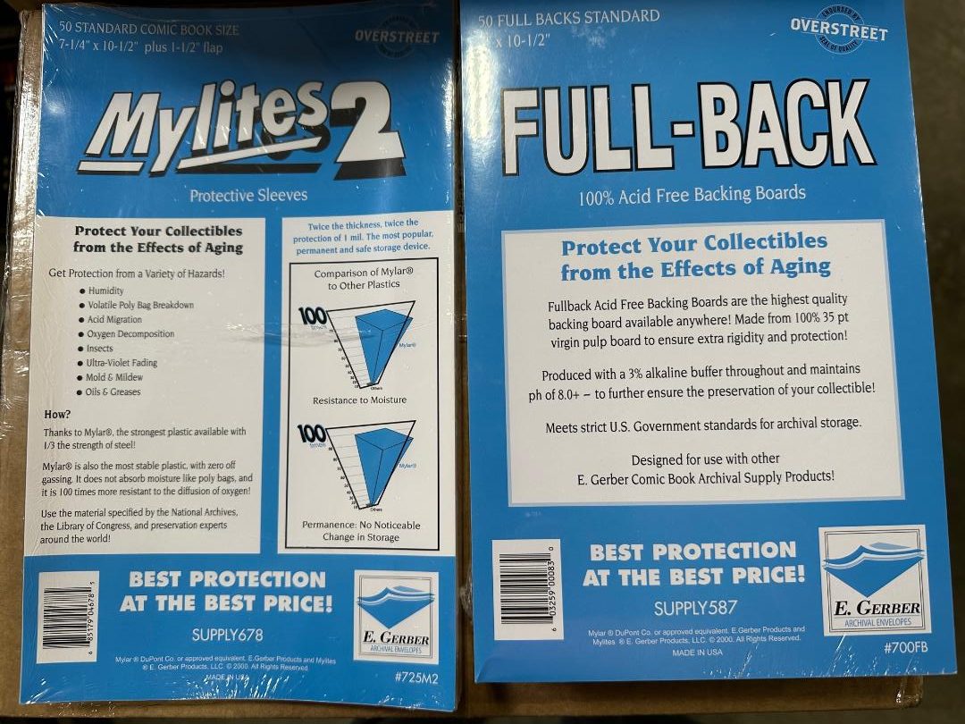 100 Count - Gerber Mylites 2 (775M2) & Half Backs (750 HB) For Silver/Golden Age Comic Bags